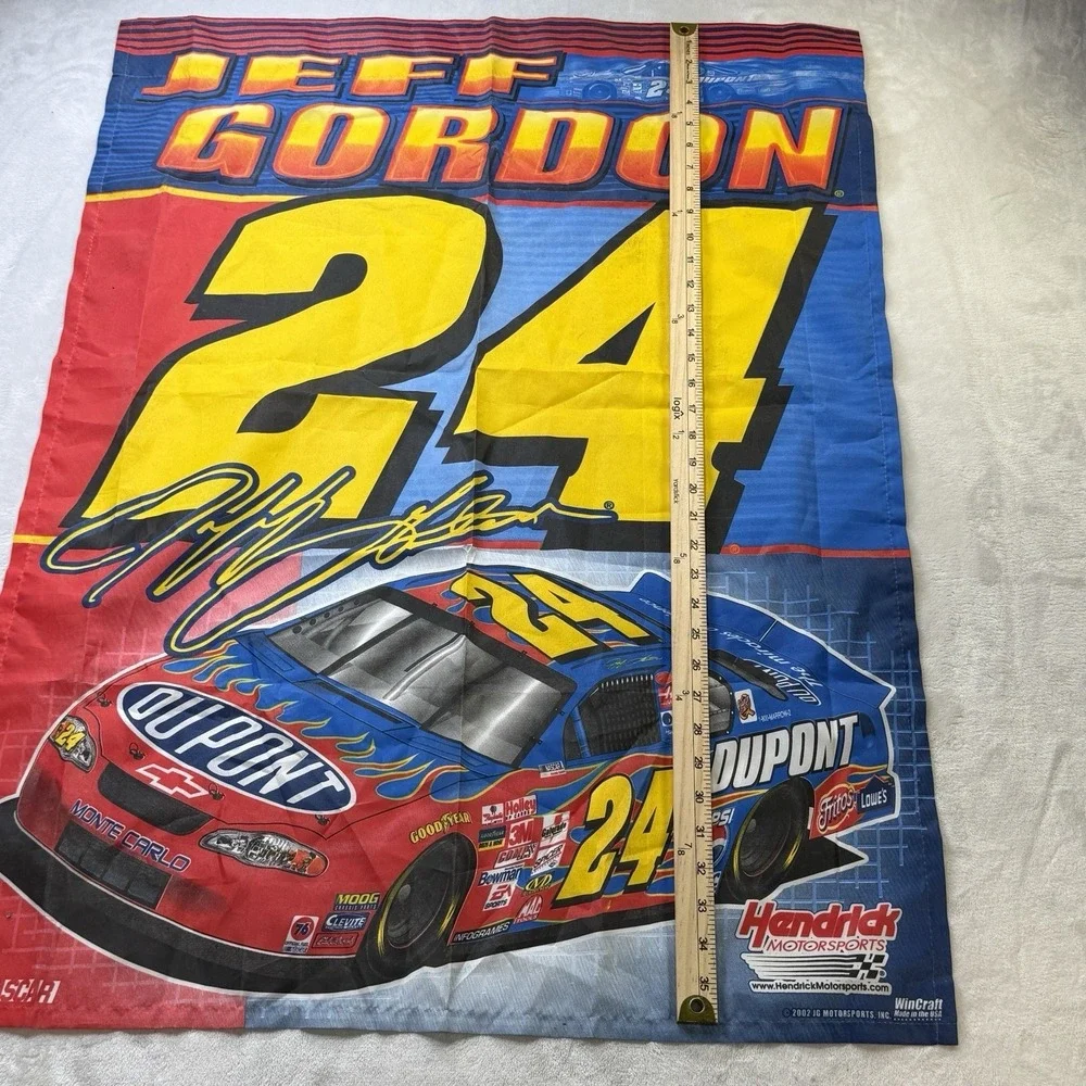 Jeff Gordon #24 NASCAR WinCraft Banner Flag 2002 Dupont Hendrick 27x37 USA